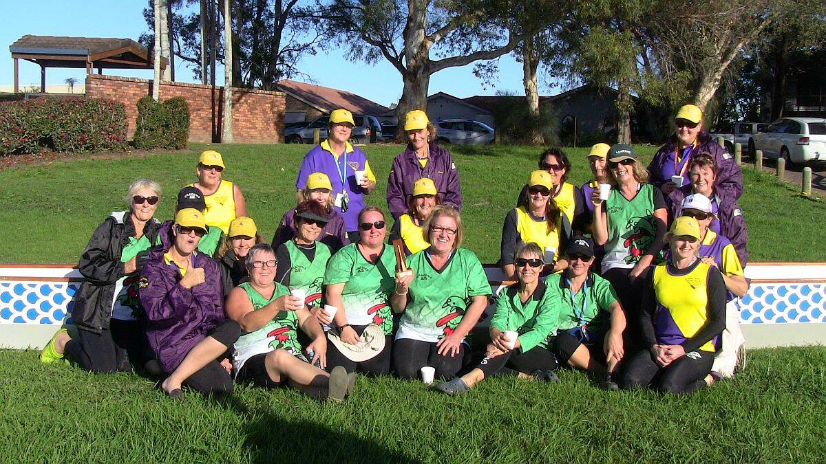 Combined effort: The Macleay River Rats combined with the SWR Dragon Boat Club to compete in Port Macquarie on the long weekend.