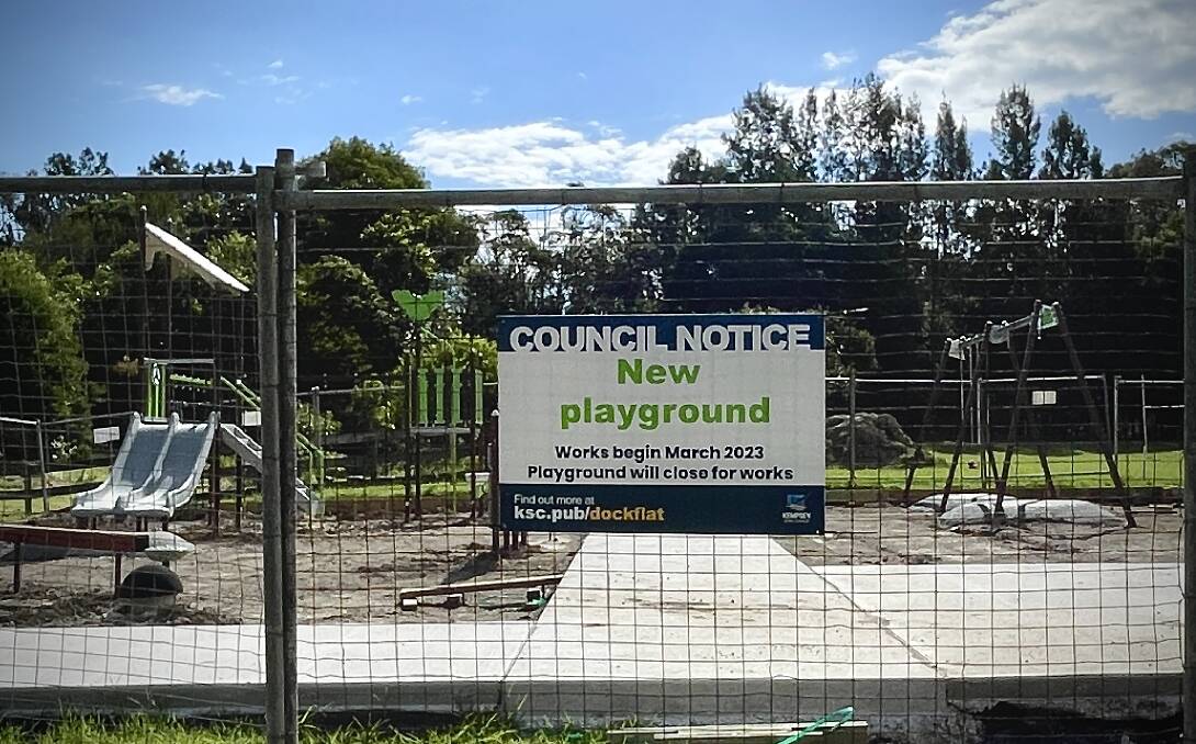 Parents are calling for playground fences and shade sails as Kempsey Shire Council begins work on Dock Flat's playground replacement in East Kempsey. Picture by Mardi Borg