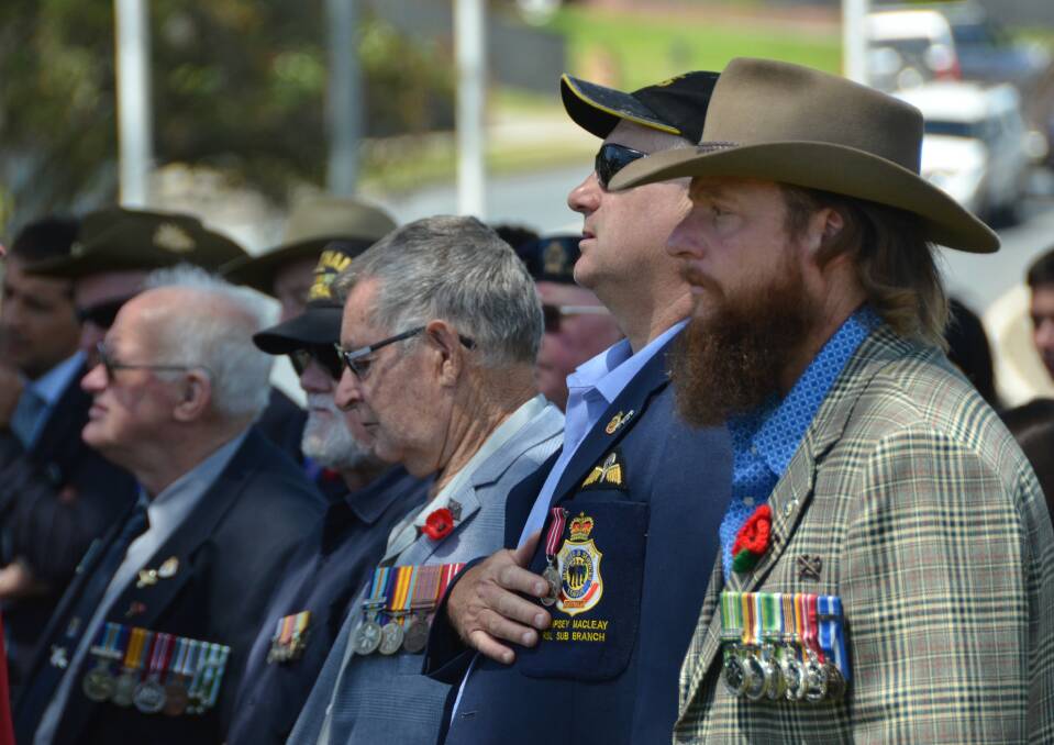 The Macleay Valley gathered at the East Kempsey Cenotaph today to honour the men and women on Remembrance Day. Picture by Mardi Borg