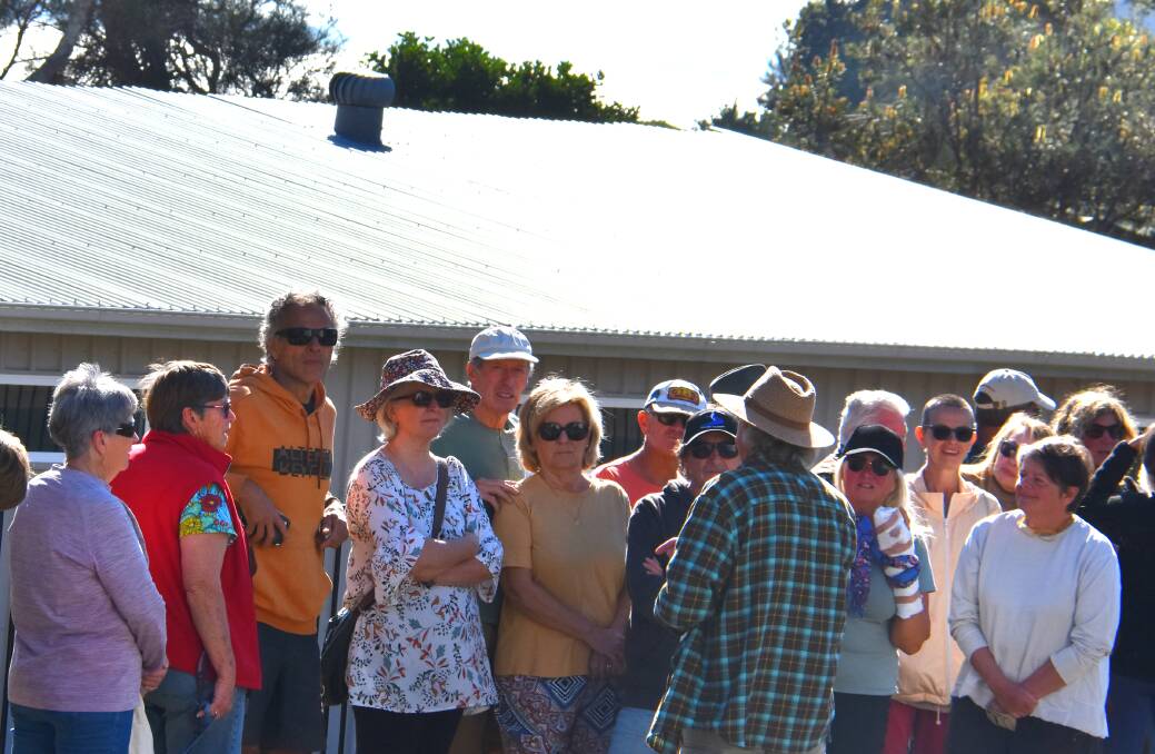 Residents rallied in Crescent Head on July 14 to protest against the new shed. Picture by Mardi Borg
