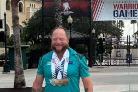 Damien Batty won three medals in his swimming events at the DoD Warrior Games. Picture supplied by Australian Defence Force 