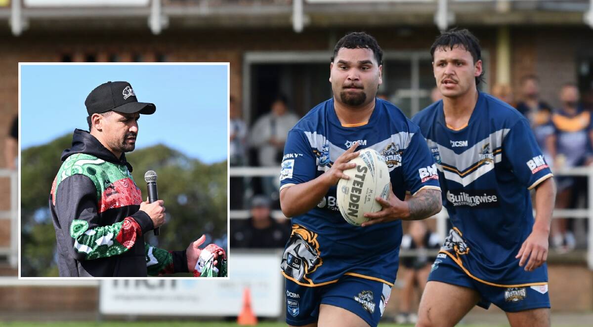 The Macleay Valley Mustangs will host the Indigenous Round on July 7, with NRL star Cody Walker set to join the festivities. Picture of the Mustangs by Penny Tamblyn. Inset picture of Cody Walker by AAP Image/Dean Lewins