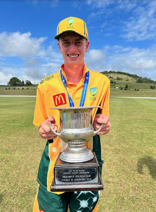 Kempsey Bowler Riley Mitchell was part of the winning side in the Bradman Cup. Picture supplied