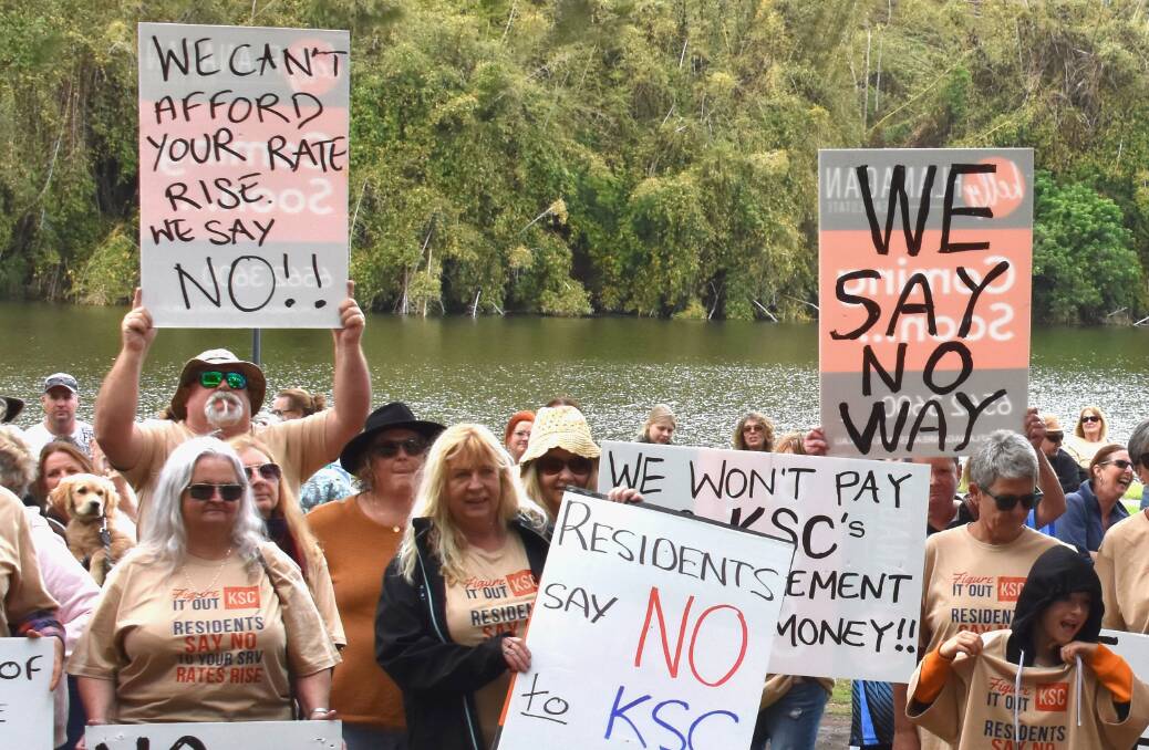 Community protests against Kempsey Shire Council's proposed rate rise. Pictures by Mardi Borg