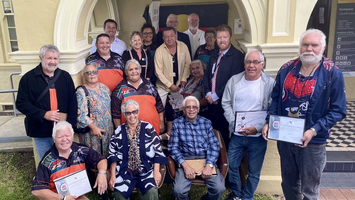 Members of the Kempsey Shire community receiving the NSW Premier's Award for their Circle Sentencing Court Program. Photo: Mardi Borg