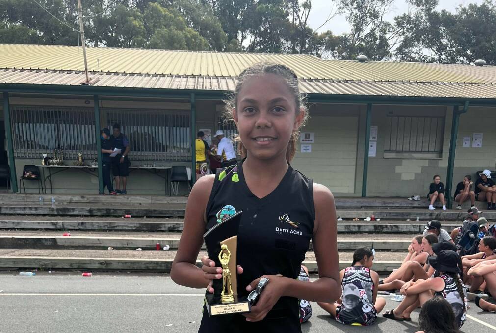 Kimeel Walker was named the under-12's Player of the Tournament at the Koori Knockout Netball. Picture supplied