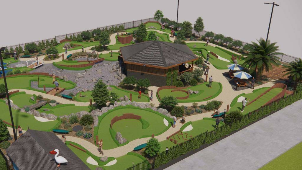 3D render designs of mini golf course to be built in Crescent Head. Pictures by Ellie Chamberlain