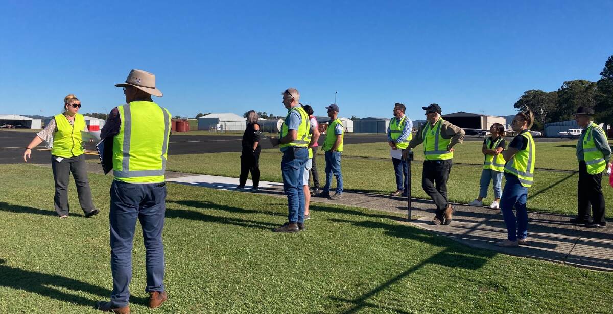 Councillors listening to an update at one of the shire's infrastructure sites. Picture by Kempsey Shire Council 