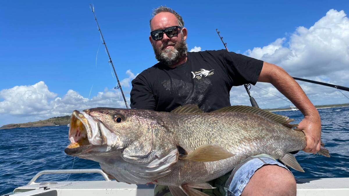 This week's photo is of Primal Craft Boat Builder Jason Carroll with an epic mulloway he
caught mackerel fishing in Plomer Bay on Port Macquarie boat 'Eastbound'