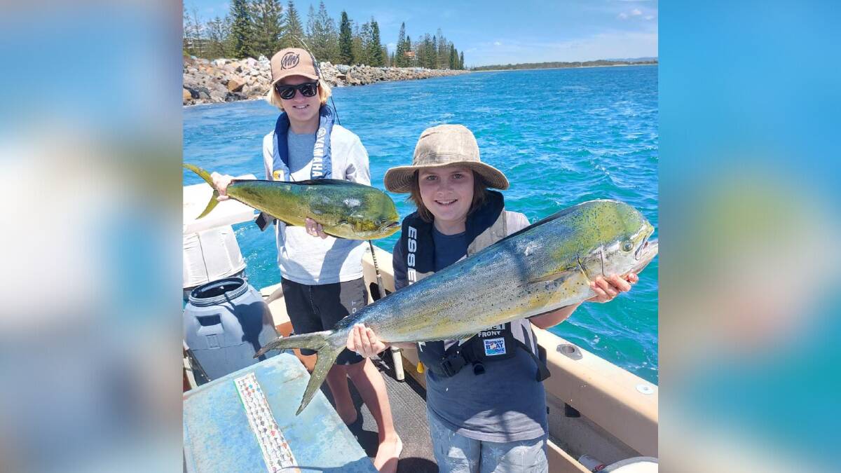 This week's photo is of young Matt and Mitch Whalen with some terrific Mahi Mahi caught off the Port Macquarie FAD during the week. Picture supplied
