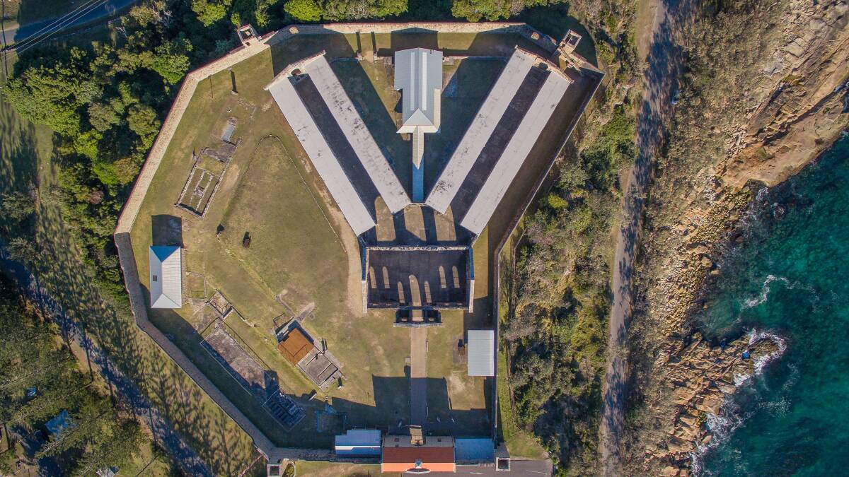 An aerial view of Trial Bay Gaol in Arakoon National Park. Picture by Jessica Robertson/DPE 