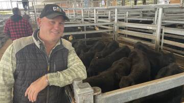 Jason Swan, High Range, purchased eight Angus heifers, 249kg, for $590 to feed at Moss Vale on Thursday. Picture by Alexandra Bernard.