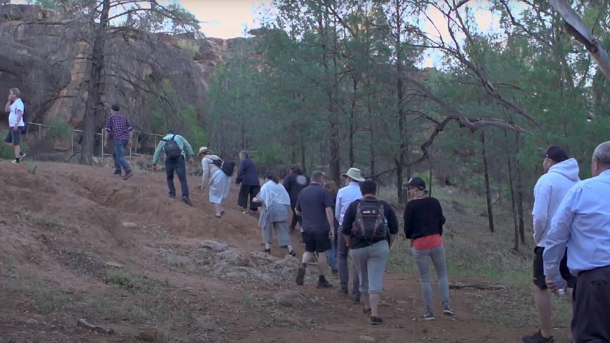 Department staff undertaking cultural immersion training at Gundabooka National Park near Bourke. Picture supplied/ Department of Planning and Environment