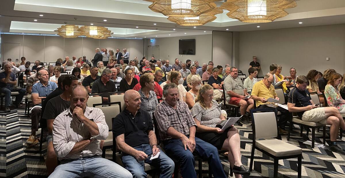 A crowd of 120 gathered at Kempsey Macleay RSL Club for the unpaid rates auction. Picture by Ellie Chamberlain