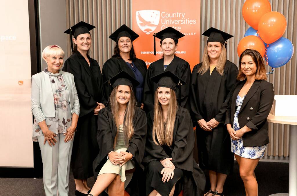 Back row: CUC Macleay Valley Chair Liz Campbell, Elisha Wilson, Kelly Bryant, Jane Bryant, Melissa Metcalfe, CUC Macleay Valley Centre Manager Kinne Ring. Front row: Samantha Campbell, Maddi Whalen. Picture by LIdole Collaboration.