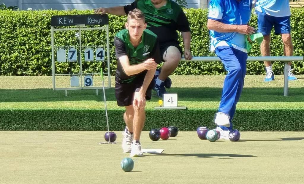 Kempsey Macleay RSL Club's Lachlan Cooper, pictured in a previous lawn bowl game, is competing in the 2023 Australian Bowls Open. Picture supplied.