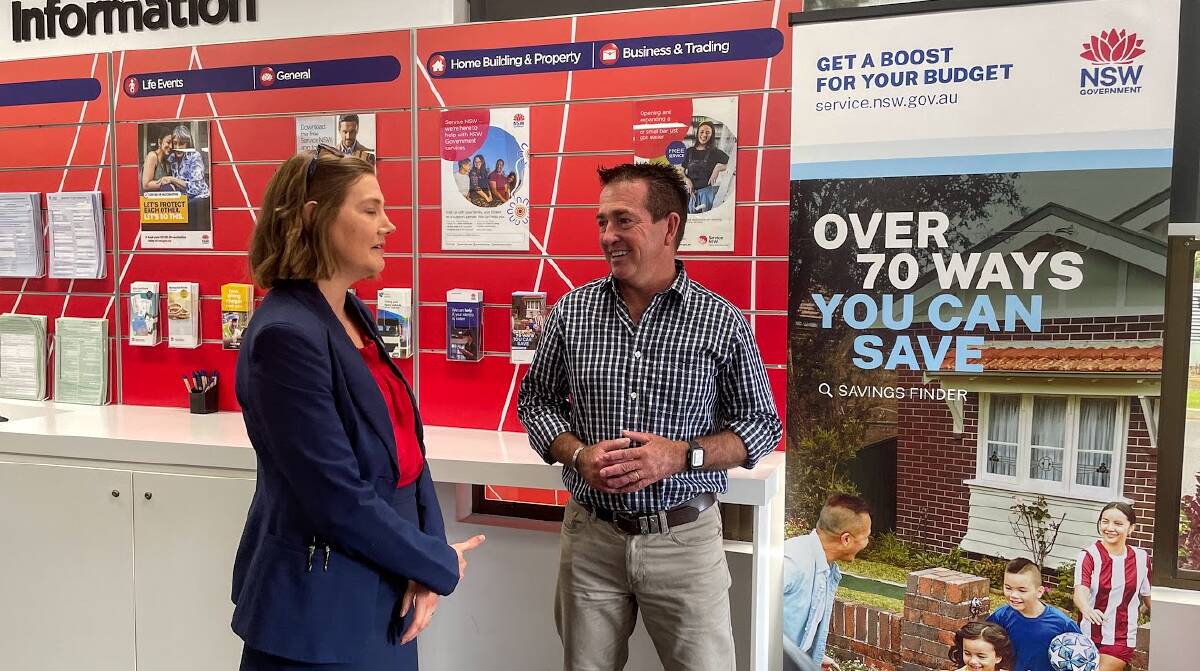 Deputy premier and NSW Nationals leader Paul Toole visited the Kempsey Service centre to help highlight the services available to the public to help with the rising cost of living. Picture by Emily walker 