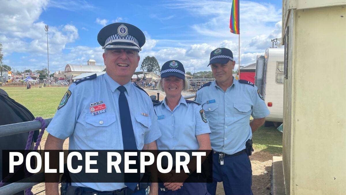 Mid North Coast Police Inspector Vince Nicholls and two of his busy team. Picture by Emily Walker