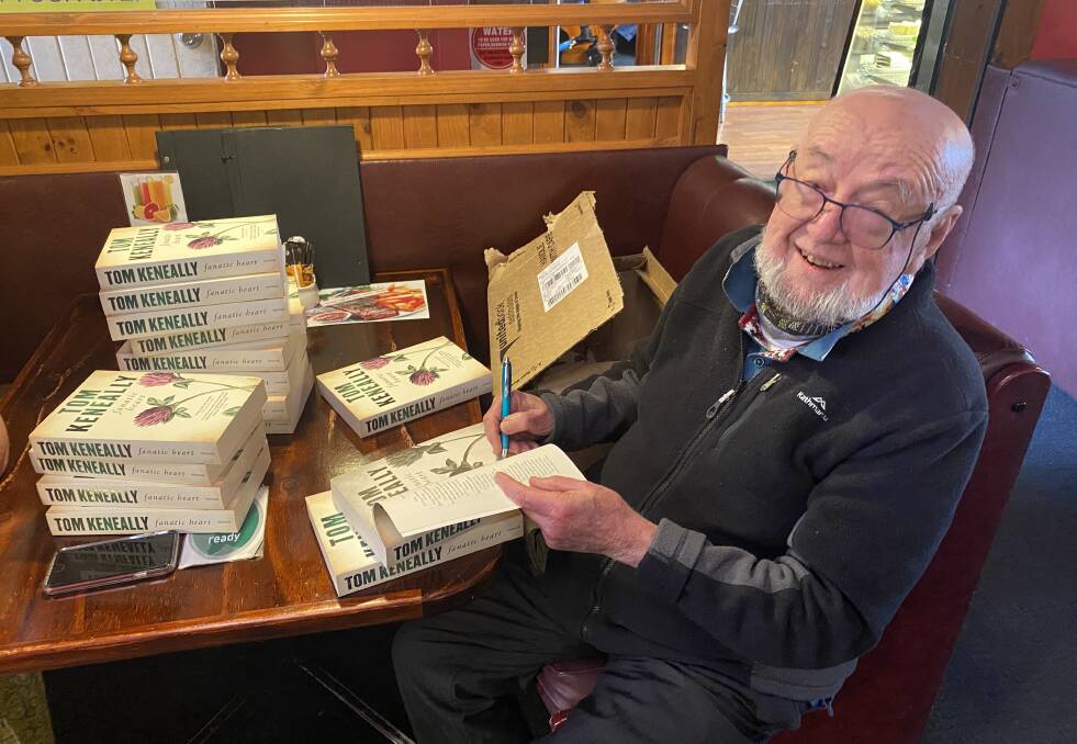 Award winning Australian author, Thomas Keneally launched his new book 'Fanatic Heart' at Lou's Cafe Restaurant. Picture supplied. 