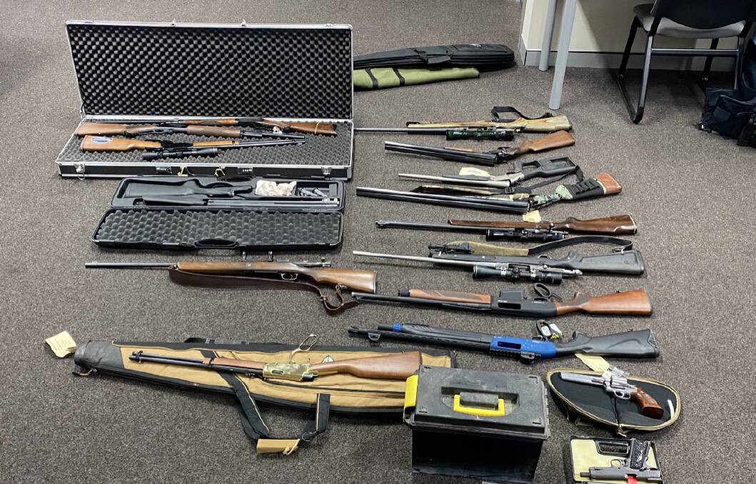 Firearms seized at South Kempsey in police blitz across the state. Picture by NSW Police Media