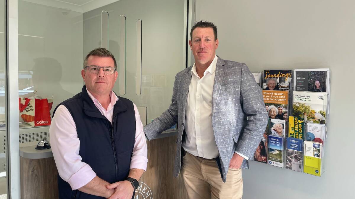 Leader of the NSW National Party Dugald Saunders and Member for Oxley Michael Kemp attended regional crime round table in Kempsey with organisations and local community groups. Picture by Emily Walker