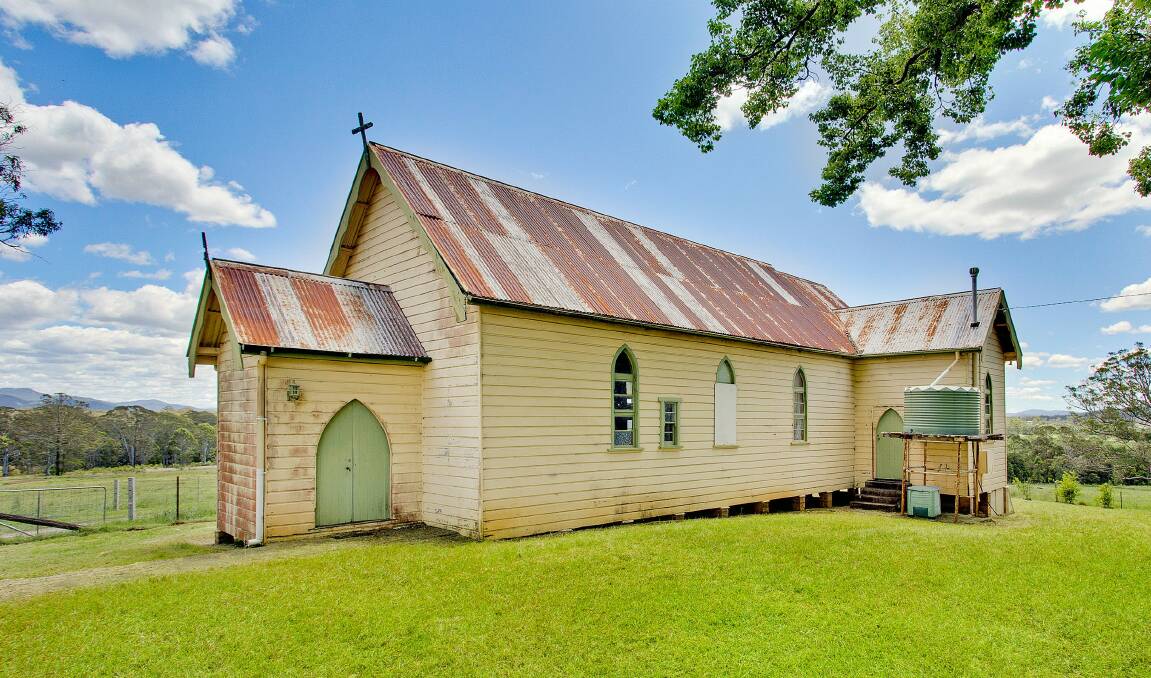 The historic deconsecrated Catholic church on Sherwood Road is currently available for sale. Picture supplied by Kelly Flanagan Real Estate