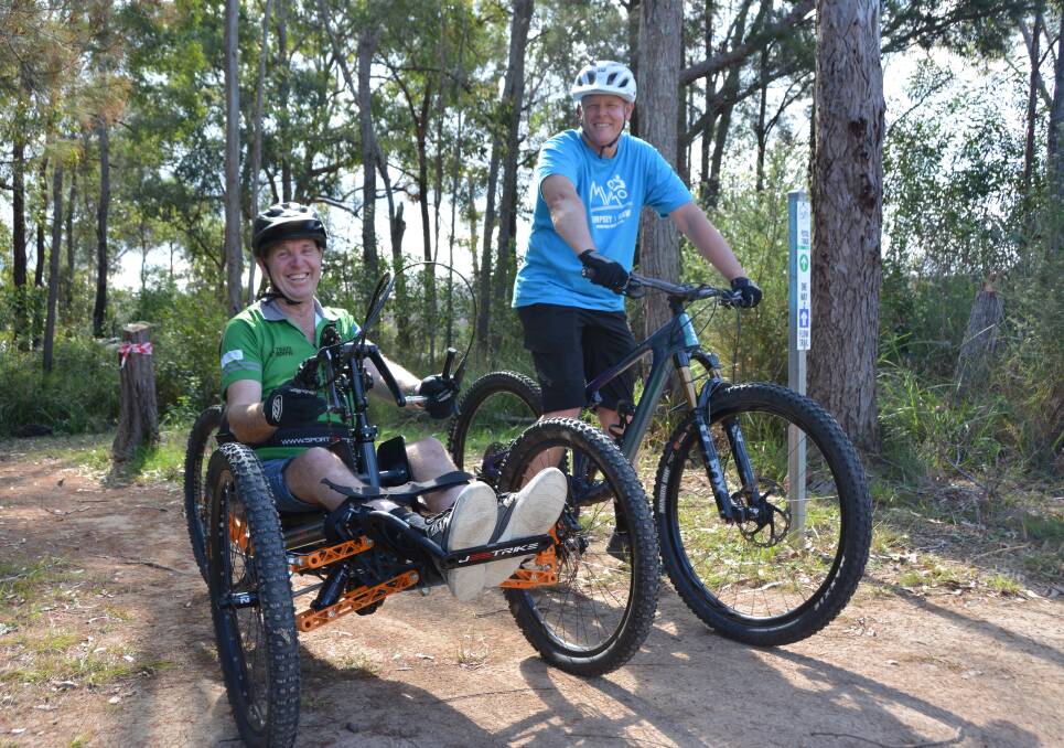 Glen Clarke and Brett Secombe are some of the many avid mountain bike riders in the Macleay Valley. Picture by Emily Walker
