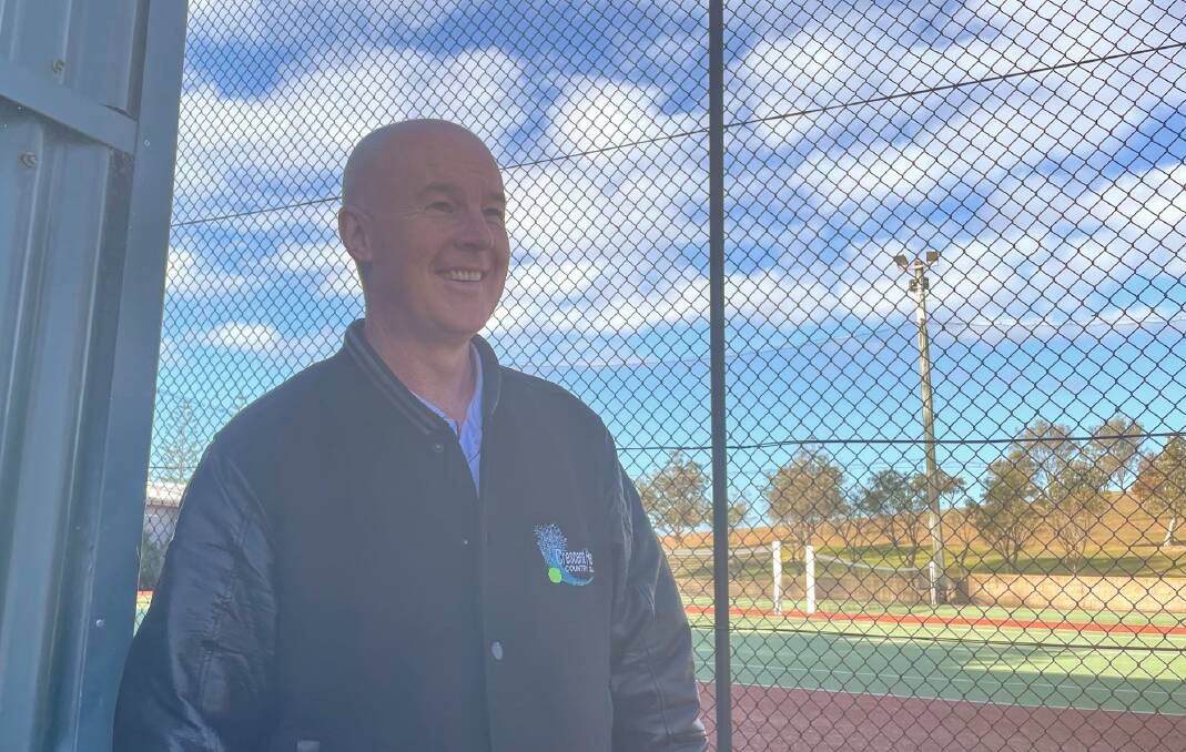 Crescent Head Country Club Secretary Manager Colan Ryan at the tennis precinct where work is scheduled to begin. Picture by Emily Walker