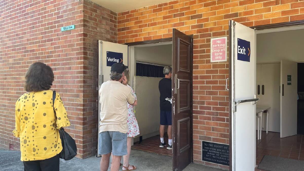 A steady stream of voters have made their way to early voting centres with a line forming at the Kempsey Anglican Church. Picture by Emily Walker 