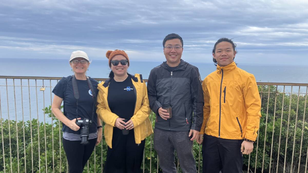 ORRCA volunteer Alison Dodds with Melbourne holiday makers Sissi Hu, Adam Jiang and Yijie Hu who assisted with the census count. Picture supplied by Alison Dodds