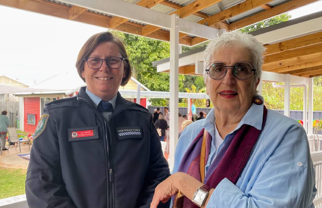 Mid North Coast Police Chief Inspector Joanne Schultz joined the chair of the management committee Narelle Moulton to celebrate Kempsey Families Inc's 30th birthday. Picture by Emily Walker 