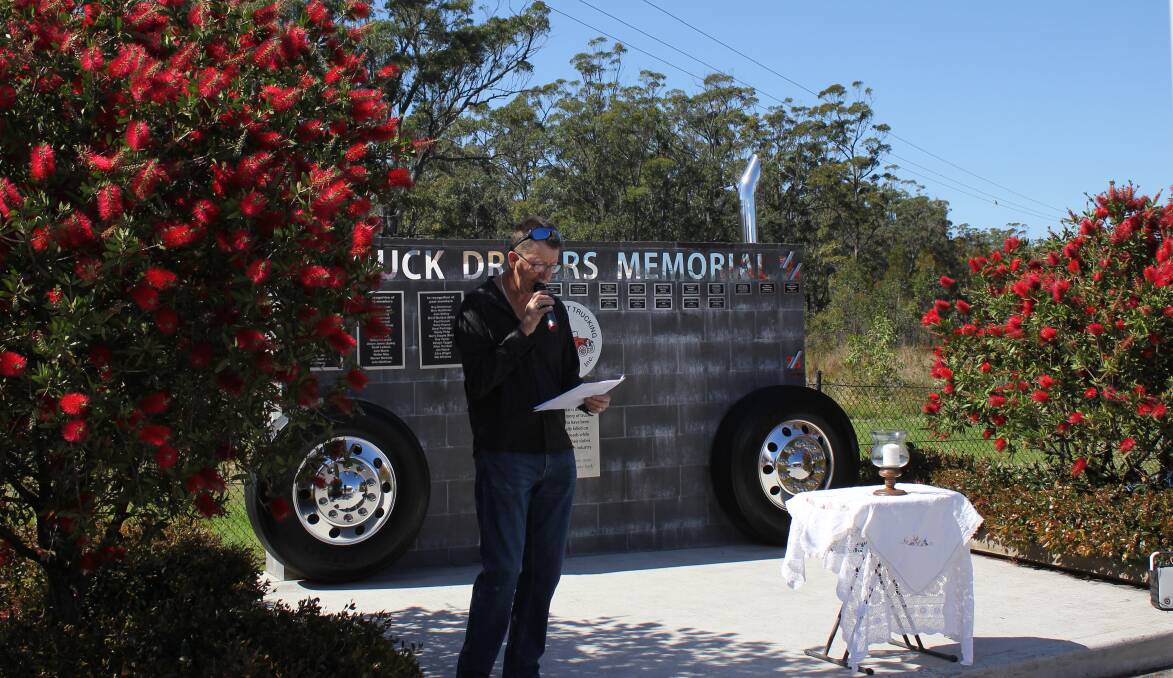 NCTSC President Dwayne Slocombe spoke at the service with the new plaques on the memorial wall. Picture supplied