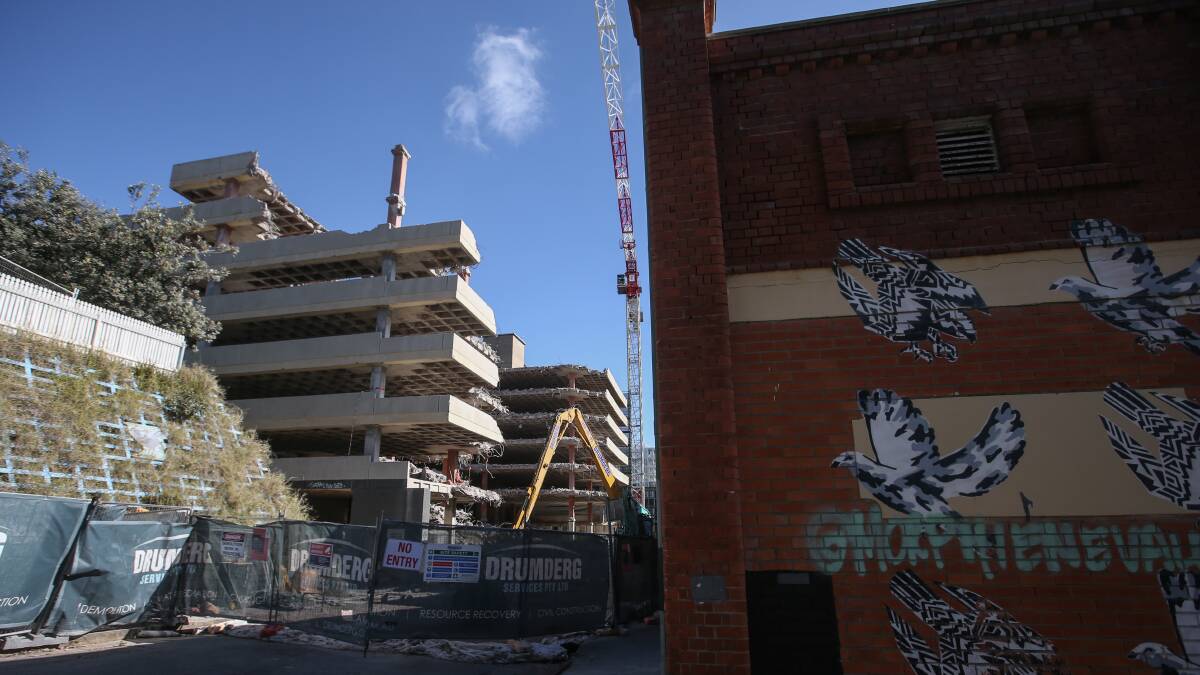 The King Street car park being demolished in 2022. Picture by Marina Neil