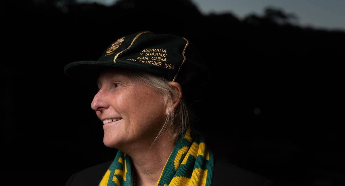 Mara Watts wearing her Australian football representative cap. Picture by Simone De Peak
