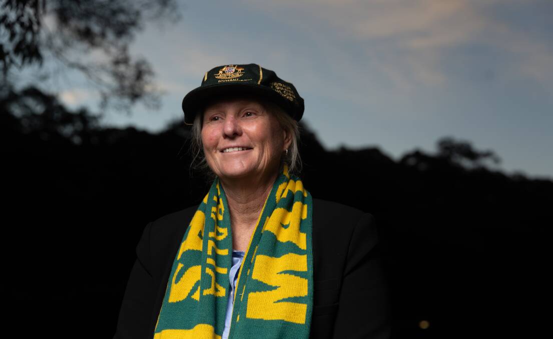 Newcastle's Mara Watts proudly dons her Football Federation Australia representative cap. Picture by Simone De Peak