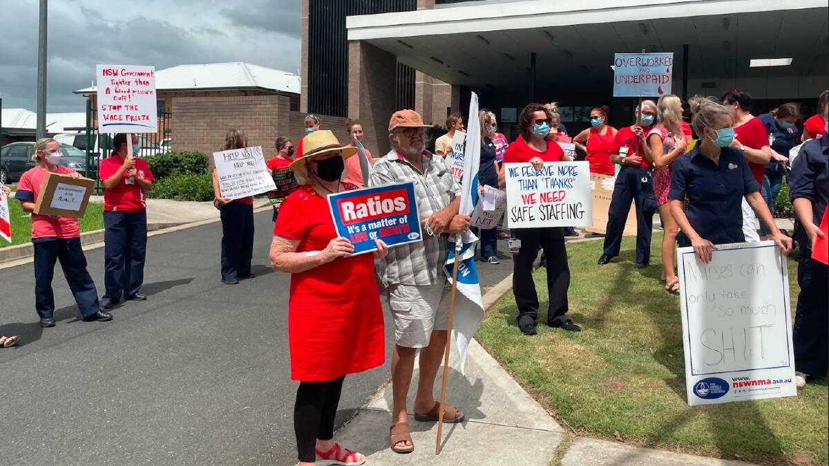 Kempsey residents joined in the protest as a show of solidarity. Photo: Lachlan Harper 