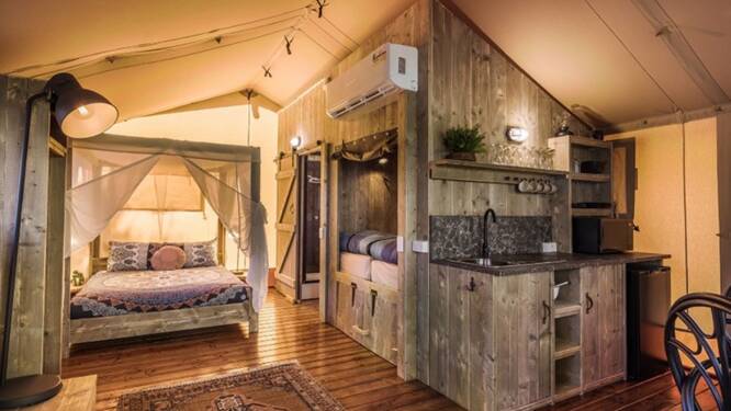 Internal mock up of the safari tents. Picture, supplied 