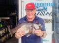 Ned Kellys Bait n Tackle CEO Jim Gardner with a fantastic drummer that he caught using cunjevoi near Oxley Beach in Port Macquarie. Picture, supplied