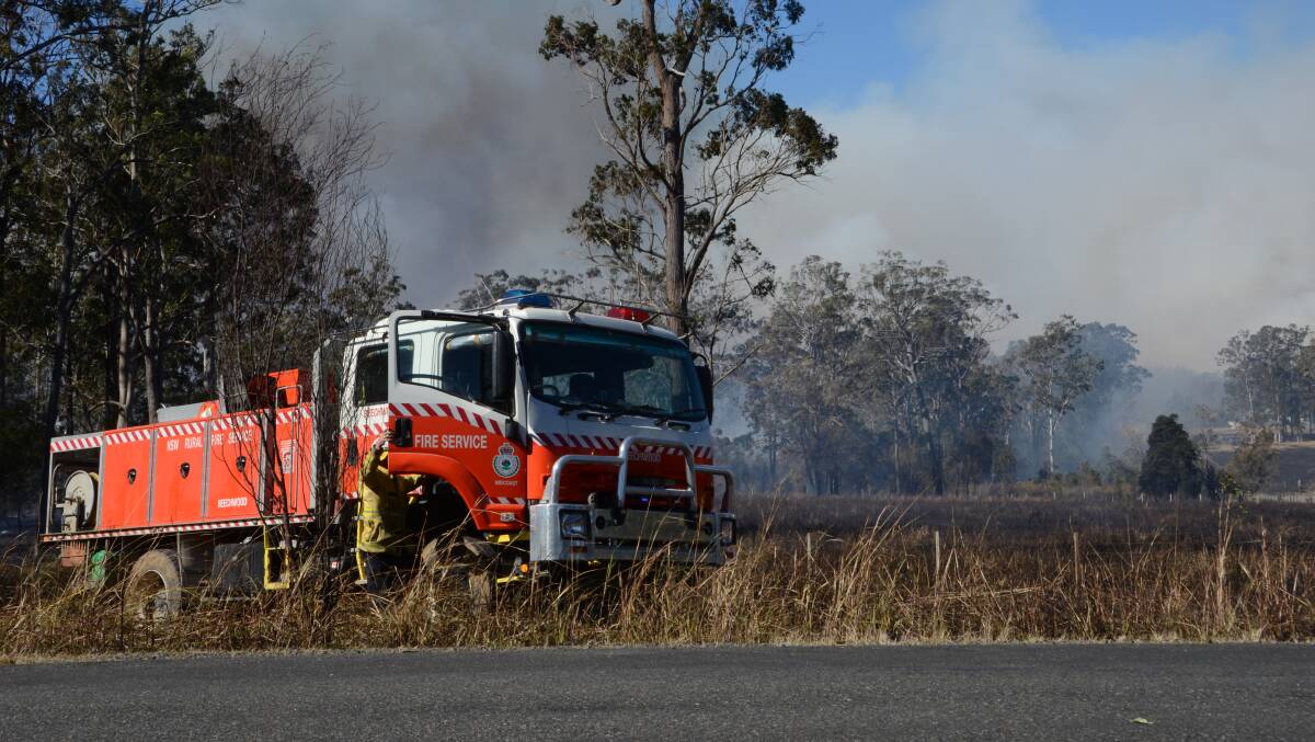 RFS crews respond to a bushfire at Kundabung on Friday, August 18. Picture by Emily Walker