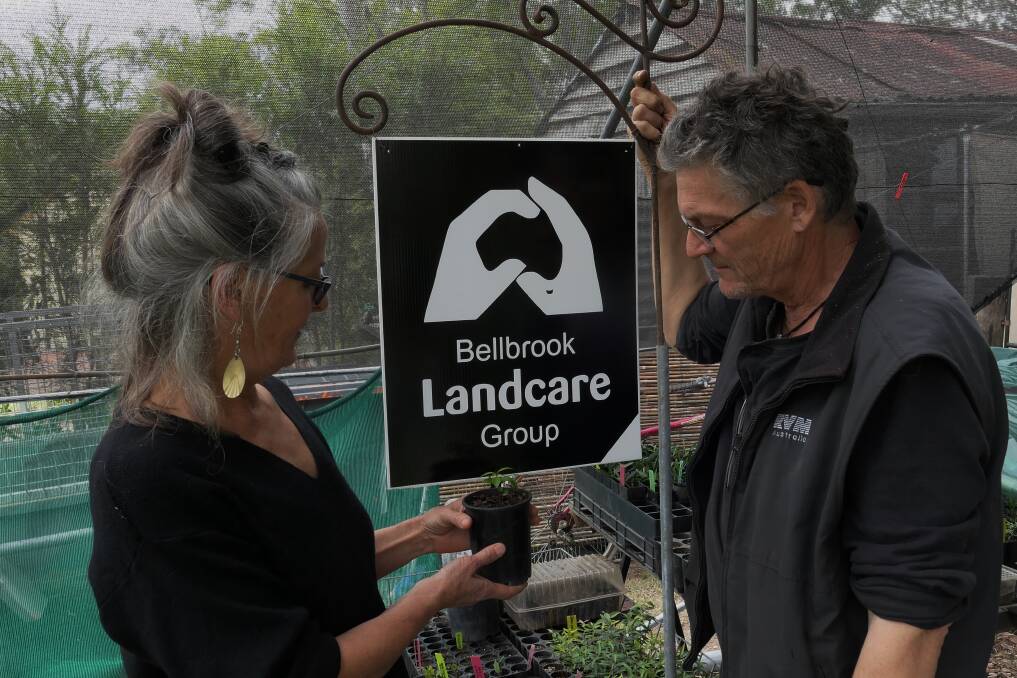 Rhonda and Peter Minko at the Bass'n'Bull Native Plant Nursery. Photo: Supplied