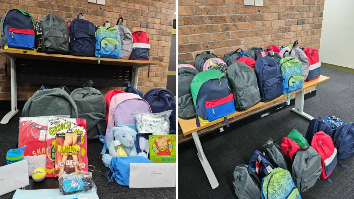 Some of the backpacks donated to Pathfinders. Picture supplied. 
