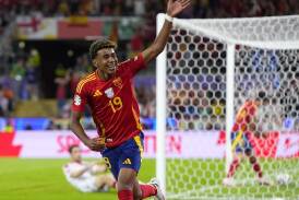 Spain's Lamine Yamal, who has just turned 17, will be in the spotlight against England. (AP PHOTO)