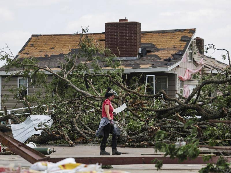 Storms have inflicted their worst damage in a region spanning from north of Dallas to Arkansas. (AP PHOTO)