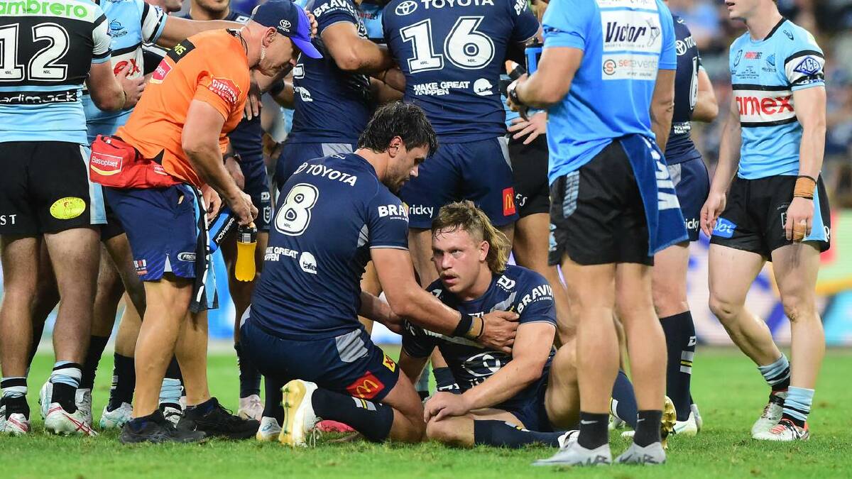 Reuben Cotter was one of two North Queensland players who went off with injuries.  (Scott Radford-Chisholm/AAP PHOTOS)