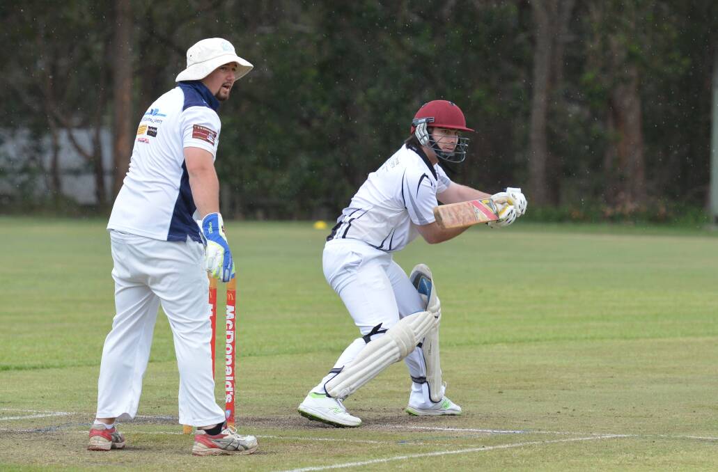 Connection: Rovers batsman Luke Fuller plays a shot onto the offside. Photo: Penny Tamblyn.