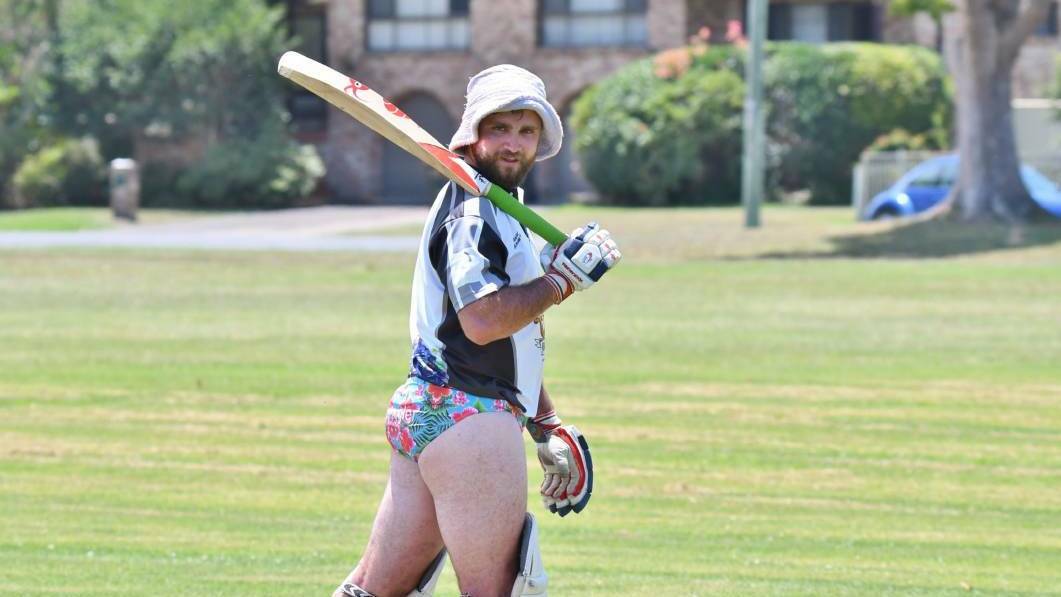 Strike a pose: Macleay Valley Cricket Association's annual Bash 4 Cash attracts a couple of characters to the crease. Photo: Penny Tamblyn.